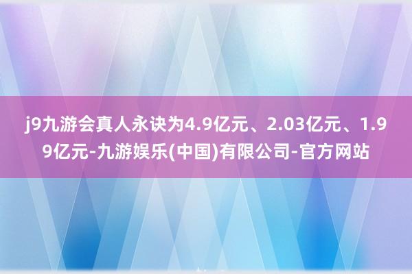 j9九游会真人永诀为4.9亿元、2.03亿元、1.99亿元-九游娱乐(中国)有限公司-官方网站