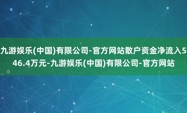 九游娱乐(中国)有限公司-官方网站散户资金净流入546.4万元-九游娱乐(中国)有限公司-官方网站