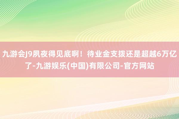 九游会J9夙夜得见底啊！待业金支拨还是超越6万亿了-九游娱乐(中国)有限公司-官方网站